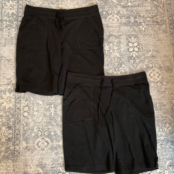 White Stag | Shorts | 2 Two Pairs Of Black Knit Bermuda Shorts Pullon  Drawstring Waist Pockets | Poshmark